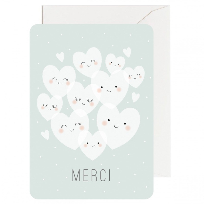 Carte 'Merci cœurs'
