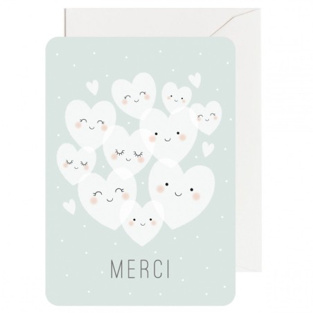 Carte 'Merci cœurs'