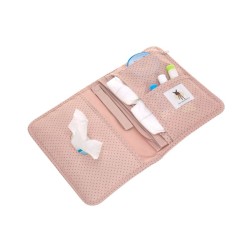 Pochette de change et son tapis 'Rose poudré à pois'